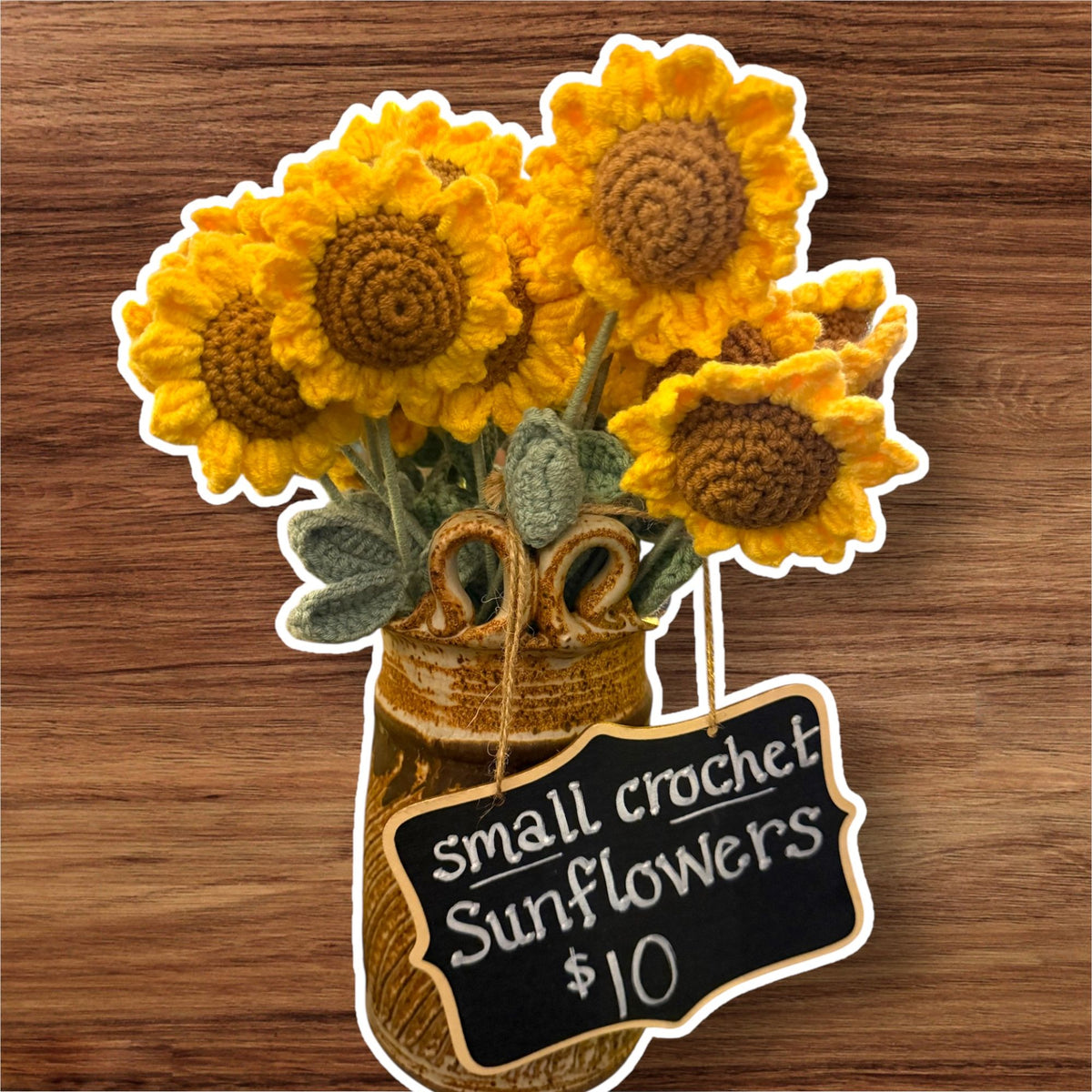 Crochet sunflowers
