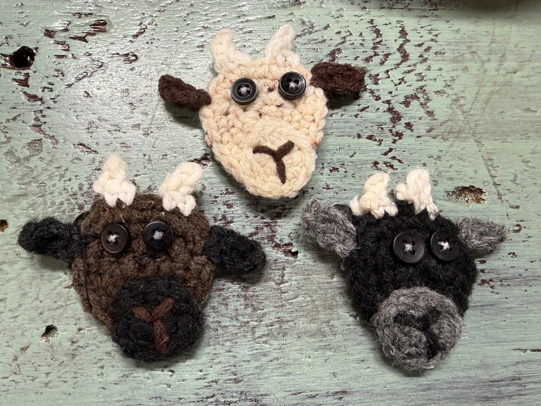 Crochet Goat Pins