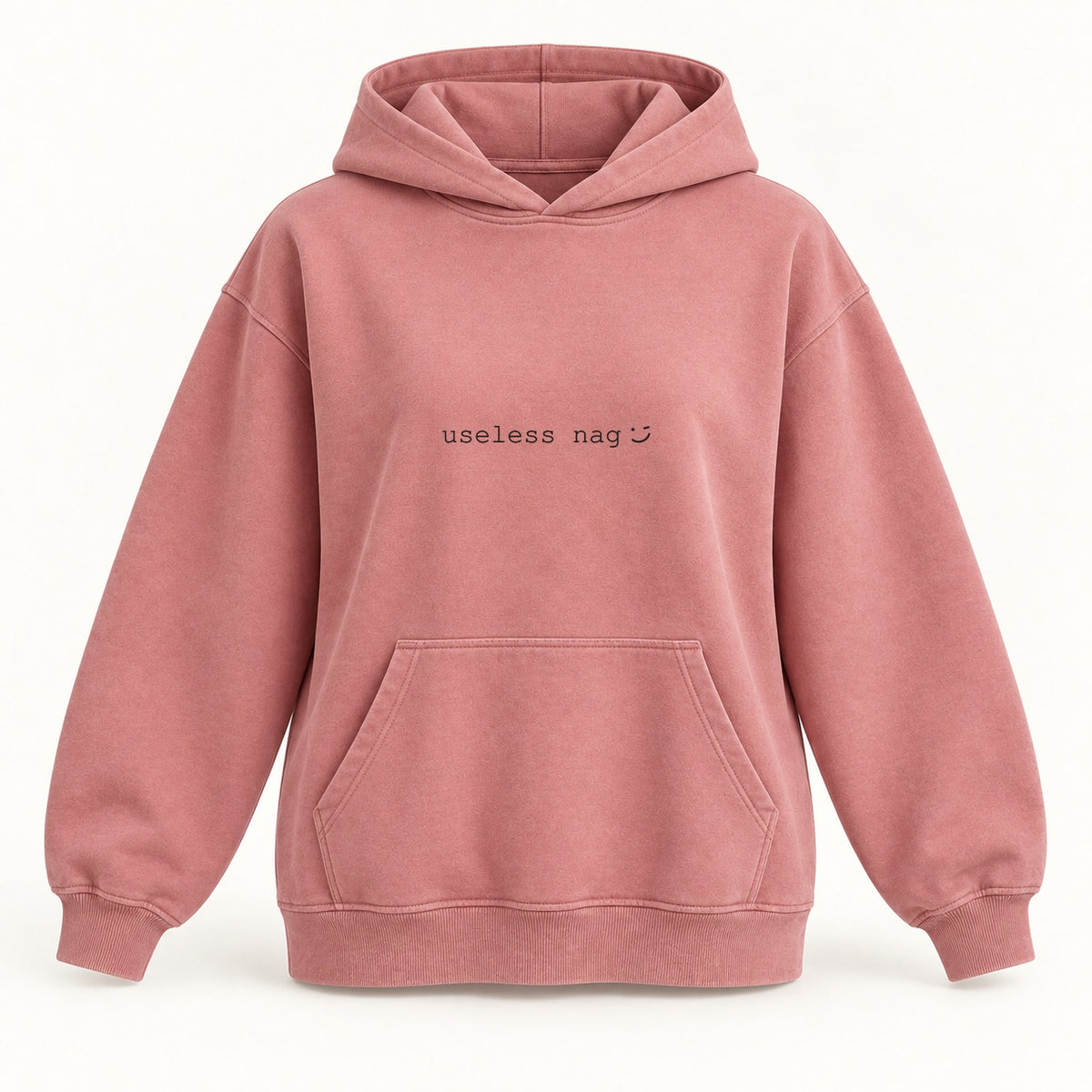 useless nag hoodie in dusty rose