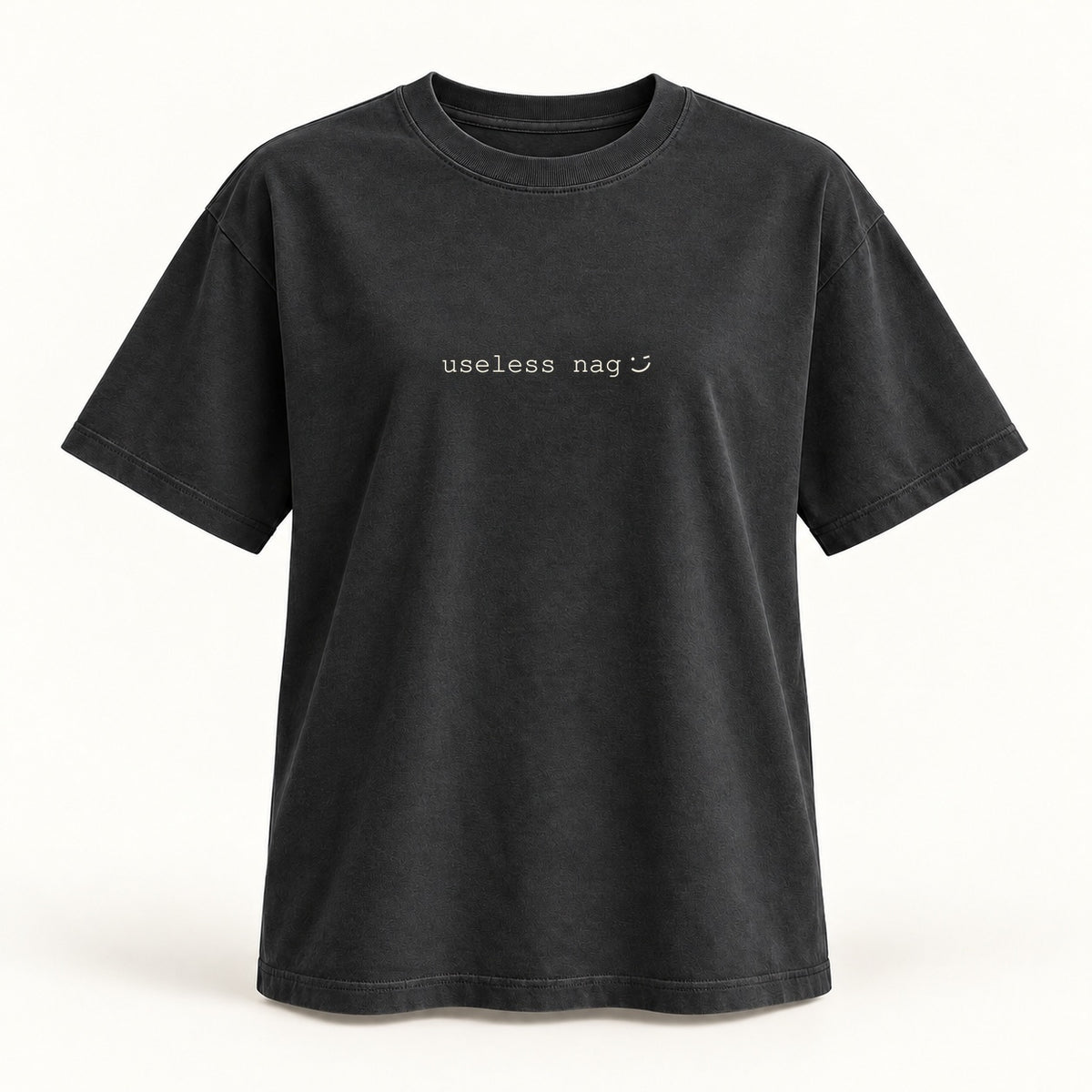 useless nag T-shirt in washed black